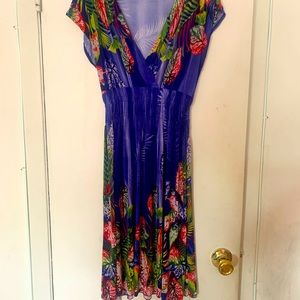 Tropical Leaf Print Dress